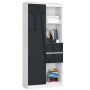Plaukts NORE CLP R80, balts/melns