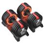 SONGMICS SYL548R101 Adjustable Dumbbells, 2 pcs, Black and Red, 40 × 20 × 21 cm