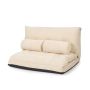 Adjustable height floor sofa with 6 backrest positions, beige