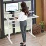 Adjustable height desk, With raised shelf, Black/white, 120 × 60 × 88–126 cm