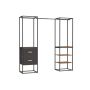 Clothes rack 40x180x180cm., brown/black