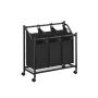 Laundry basket on wheels 45L., black