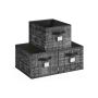 Set of 3 boxes 40x30x24cm., black