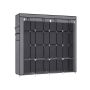 Fabric wardrobe with 4 clothes hangers and 4 side pockets, gray