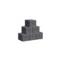 Set of 6 boxes 40x30x25cm., dark gray