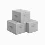 Set of 3 clothes storage boxes 40x30x25cm, gray