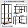 Storage rack, 5 shelves, Blue/Black/Grey/Silver, 90.17 × 180.34 × 40.64 cm