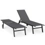 Sun loungers, 2 pcs, 190–150.5 × 59 × 33.5–99 cm
