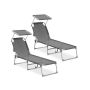 SONGMICS sun lounger, Gray, 189 × 53 × 28.5 cm