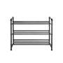 Shoe rack, 3 levels for up to 12 pairs of shoes, black