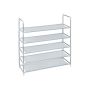 Shoe rack with 5 fabric shelves, gray