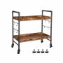 Kitchen trolley on wheels LRC85BX, brown/black