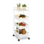 Servēšanas ratiņi Relaxdays 10047630.0, 3 atvilktnes, Balta/pelēka, 32,5 × 85,5 × 40 cm