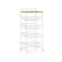 Serving trolley VASAGLE, 4-tier, with pull-out baskets, Oak/white