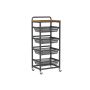 Serving trolley VASAGLE, 4-tier, with pull-out baskets, Brown/black