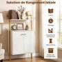 Wall-mounted bookshelf, with two-door cabinet, 53 × 29.5 × 96 cm