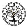 Wall clock, 68.58 × 68.58 × 2.54 cm