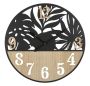 Wall clock Palm, Black and brown, Ø 60 × 2.5 cm