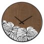 Wall clock WOOD/LEAF, Ø 60 × 2 cm