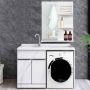 Wall-mounted bathroom mirror, 3 shelves, 72 × 57 × 17 cm