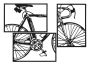 Sienas paneļu komplekts Bike, 3 gab, 40 × 60 × 1,3 cm