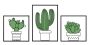 Sienas paneļu komplekts Cactus, 3 gab