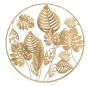 Sienas dekora panelis Mauro Ferretti Jungle Round, apaļš, Zelta, Ø 80 × 6,5 cm