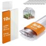 Набор тепличных листов Relaxdays, 10 шт. с 9 соединителями H-профиля, 121 × 60,5 см