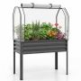 Greenhouse set with legs and PE cover, 81 cm, gray