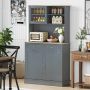 Waste bin cabinet with 38 l tilting waste bin, 2 drawers, grey