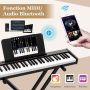 Digital piano, 61 keys, stand and stool, White/black, 86.5 × 21 × 6.7 cm