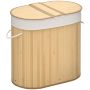 Laundry basket 100L Homcom 62.5x37x60.5cm., light brown/white