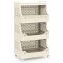 Laundry Basket, 4 Tiers, 4 Shelves, 6 Hooks, 18 × 12 × 38 inches