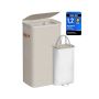 SONGMICS Laundry Basket, 2 Compartments, 170 L, Sand, 42 × 32 × 75 cm