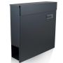 Modern mailbox with newspaper compartment, anthracite