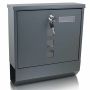 Modern mailbox with newspaper compartment, anthracite