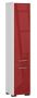 Tall bathroom cabinet-shelf NORE Fin, white/red