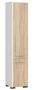 Tall bathroom cabinet NORE Fin with 2 doors, white/oak