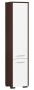 Tall bathroom cabinet NORE Fin with 2 doors, dark brown/white