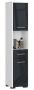 Tall bathroom cabinet NORE Fin, white/dark grey