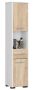 Tall bathroom cabinet-shelf NORE Fin, white/oak