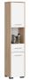 Tall bathroom cabinet NORE Fin, white/oak