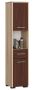 Tall bathroom cabinet-shelf NORE Fin, dark brown/oak