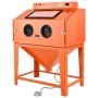 Smilšu strūklas skapis VEVOR SBC450E, 2 pistoles, 117 l tvertne, 120 × 157 × 94 cm