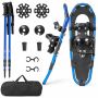 Snowshoe set, with poles and bags, 21 × 8 inches