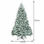 Snowy artificial Christmas tree, 1364 branches, 550 LED lights, white/green, 137 × 225 cm
