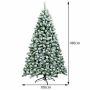 Snowy artificial Christmas tree, 928 branches, 250 LED lights