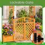 Garden arch, with gate and 2 planters, 73 × 18 × 83 inches