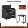 Garden furniture set, 3 pieces, 2 chairs, Black, 40 × 40 × 40 cm