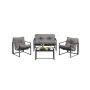 SONGMICS Garden Furniture Set, 2 Chairs, Table and Bench, Grey